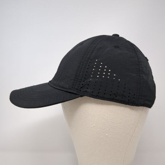 Mission Strapback Baseball Cap Black One Size Adjustable Vented Holes Blank - Picture 3 of 9